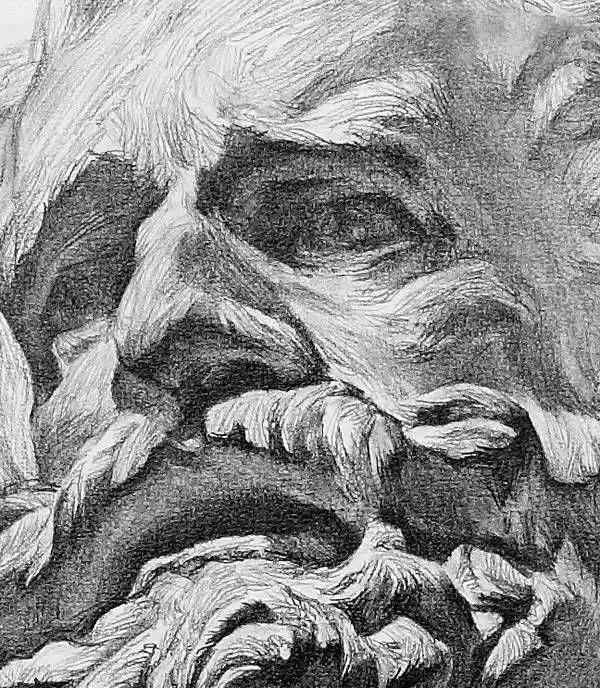 海盗侧面素描石膏头像步骤,素描石膏几何体组合