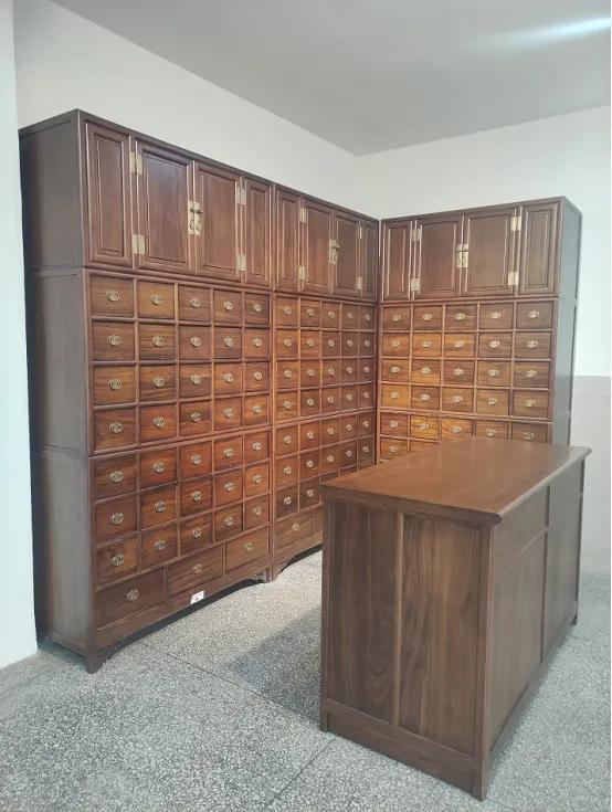 仿实木复古中药柜,实木多层中药柜