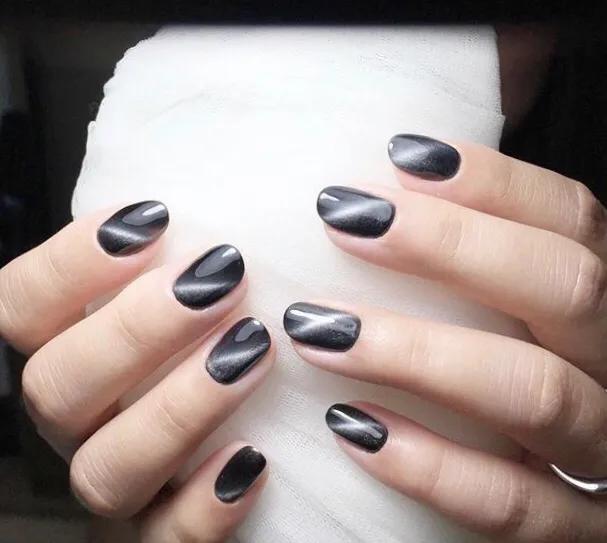 有一种颜色叫blackpink,blackpink黑色火焰美甲