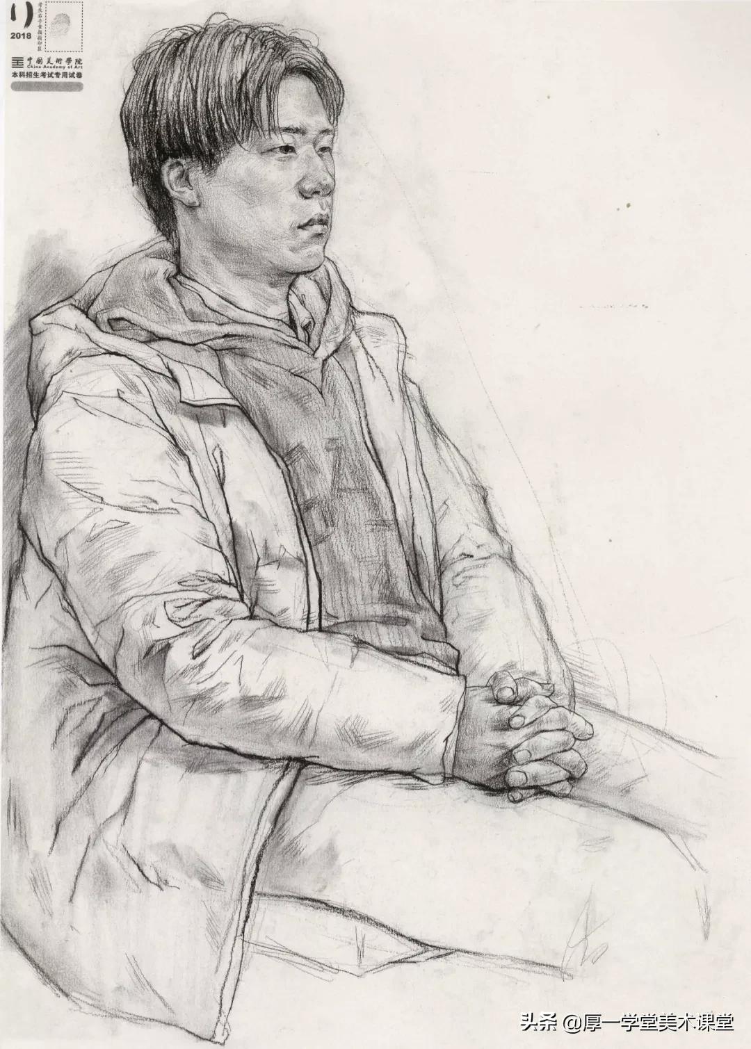 中国美院高分卷2020素描试卷,中国美院素描作品欣赏