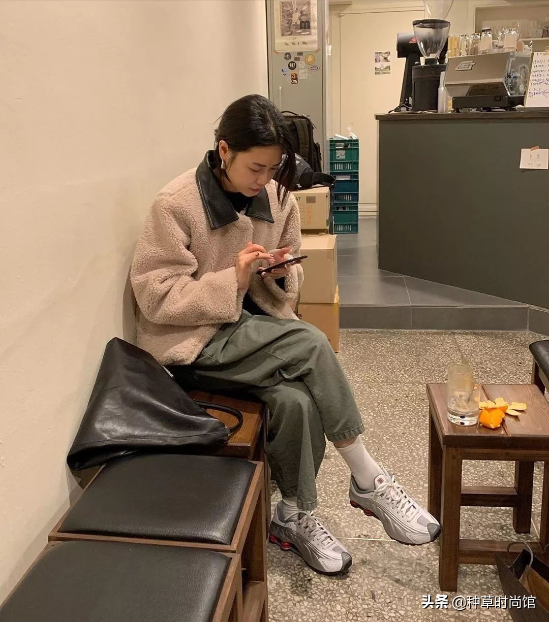 夹克直筒裤,夹克直筒裤穿搭