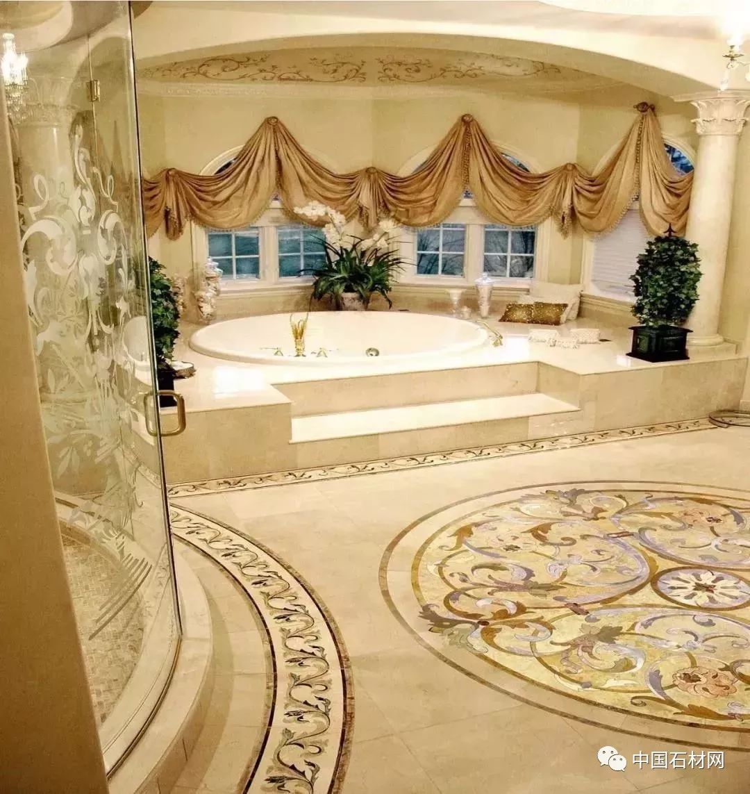 石材水刀加工方法,地面玄关石材水刀拼花效果图