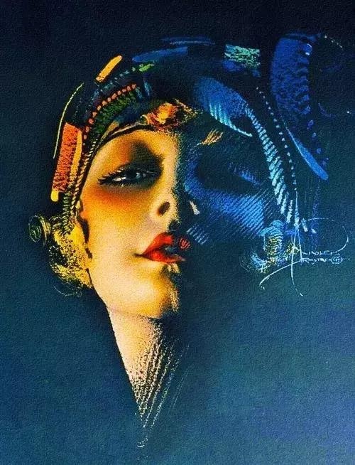 色粉画人物欧美姑娘经典,美国画家笔下美女