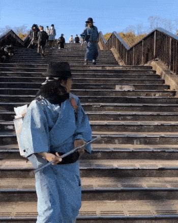 街头捡垃圾的日本武士忍者,日本街头捡垃圾武士