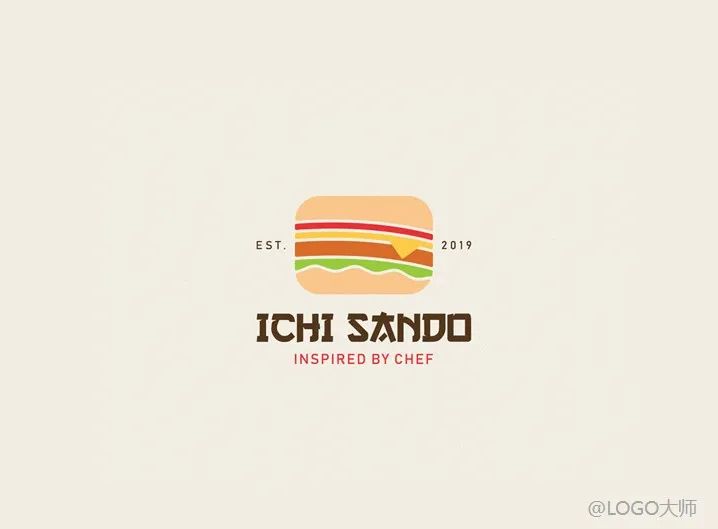 汉堡logo背景设计效果图,汉堡LOGO设计