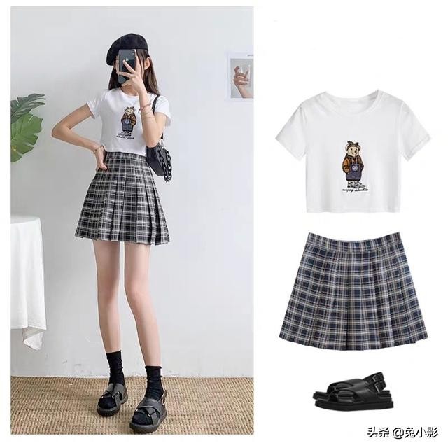 夏季时尚卡通t恤,短款简约的t恤怎么搭都时髦好看