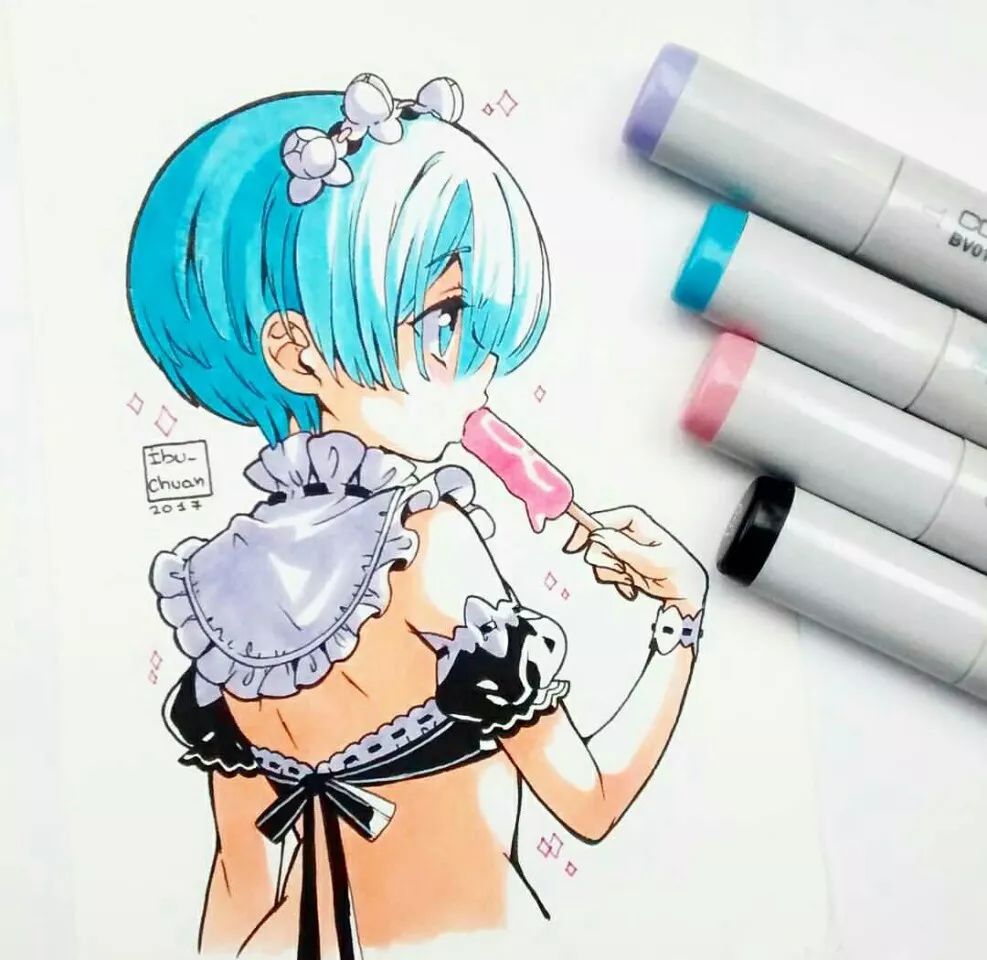 马克笔上色教程动漫人物q版30色,学马克笔画动漫免费教程