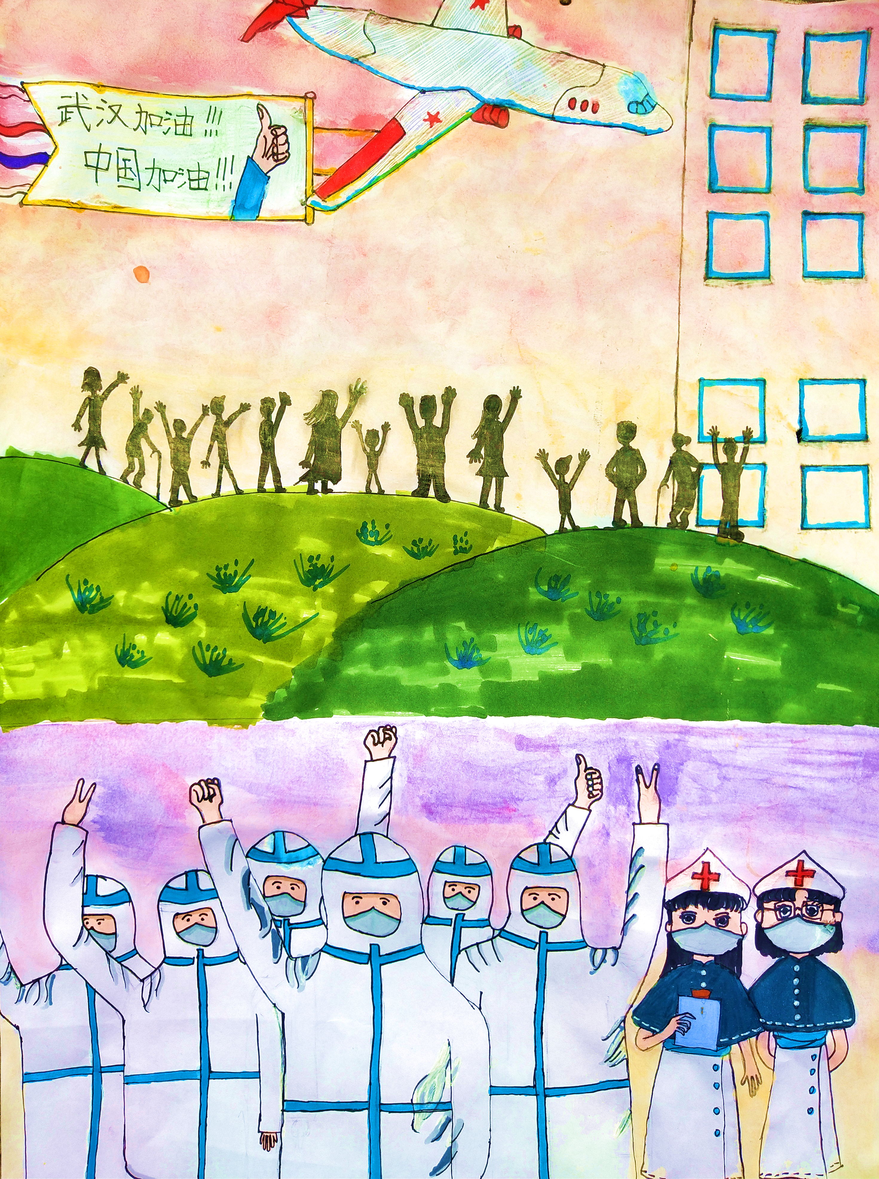 疫情防控优秀少儿美术创意作品展,以笔为剑抗击疫情