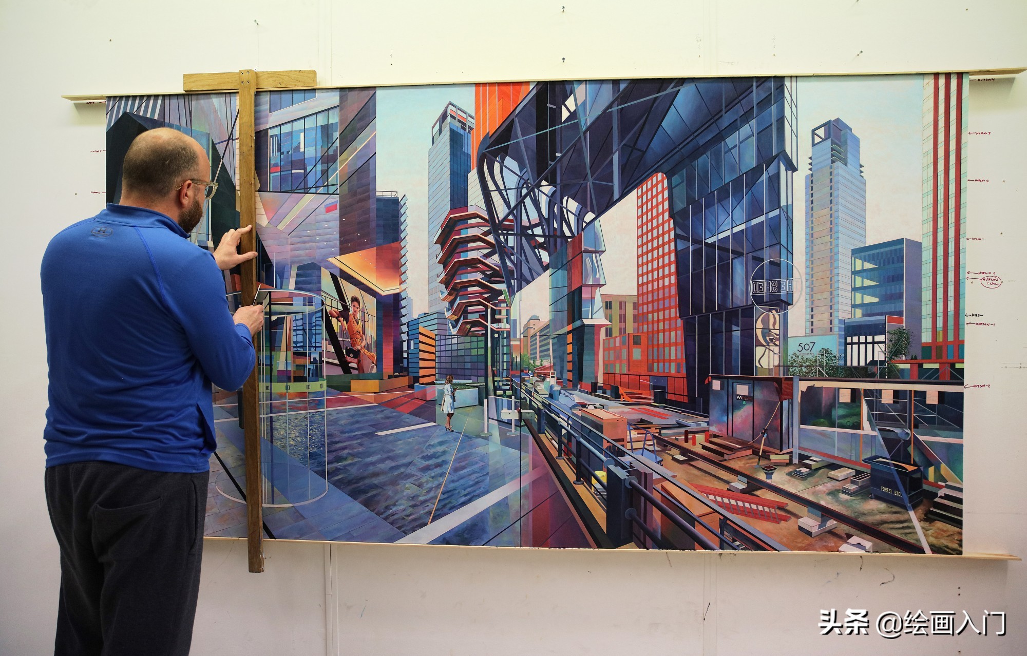 人肉相机艺术家，用最传统的方式绘制超写实风格城市风景，惊人