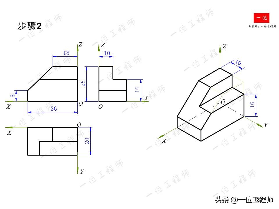 画法几何轴测图期末速成,轴测图梯形画法教程