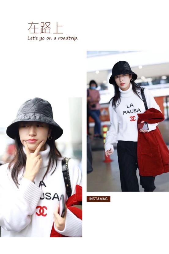 冬季穿一身白超时髦，和周雨彤学习白色服饰搭配，清纯又显白