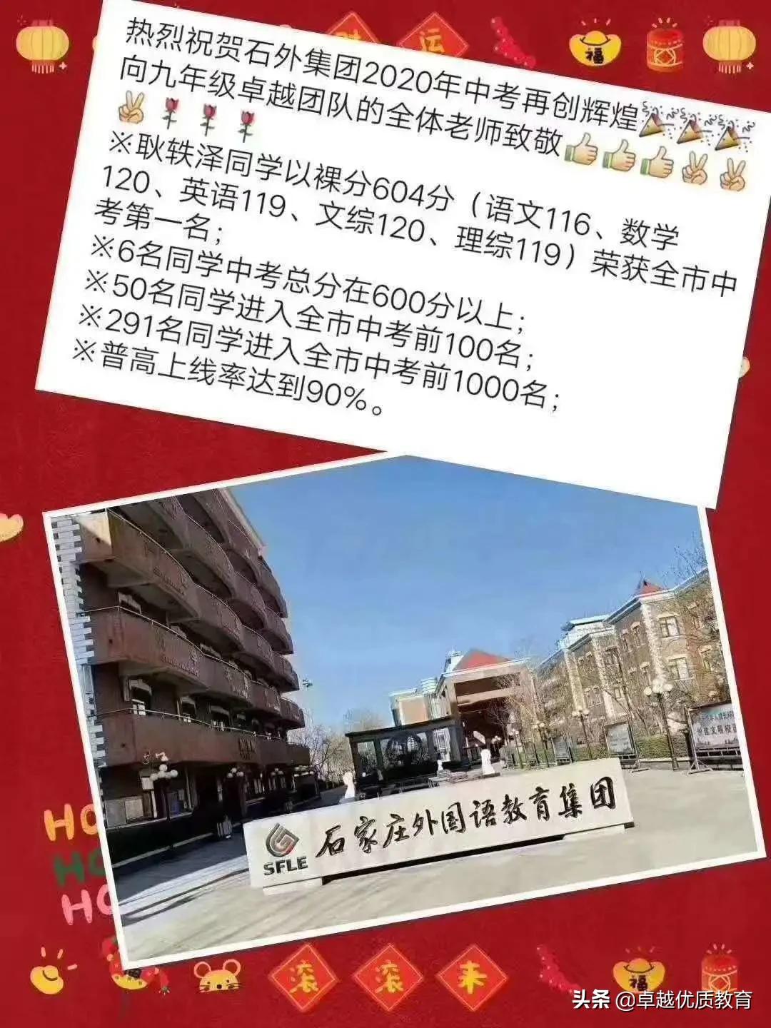 石家庄23年初中学校升学率排名,石家庄初中前50排名一览表