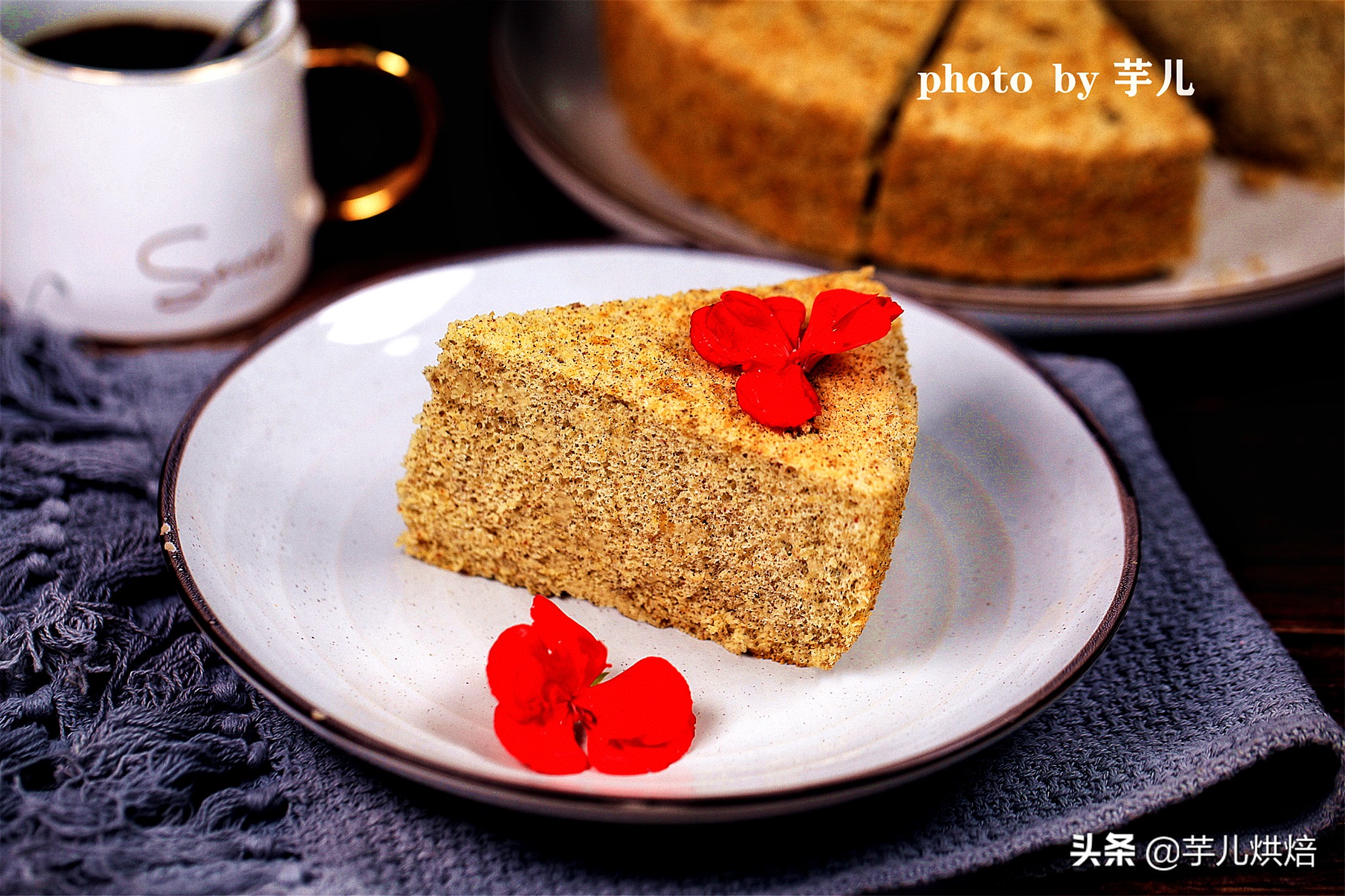 戚风蛋糕的家常做法自己制作,黑麦戚风蛋糕做法