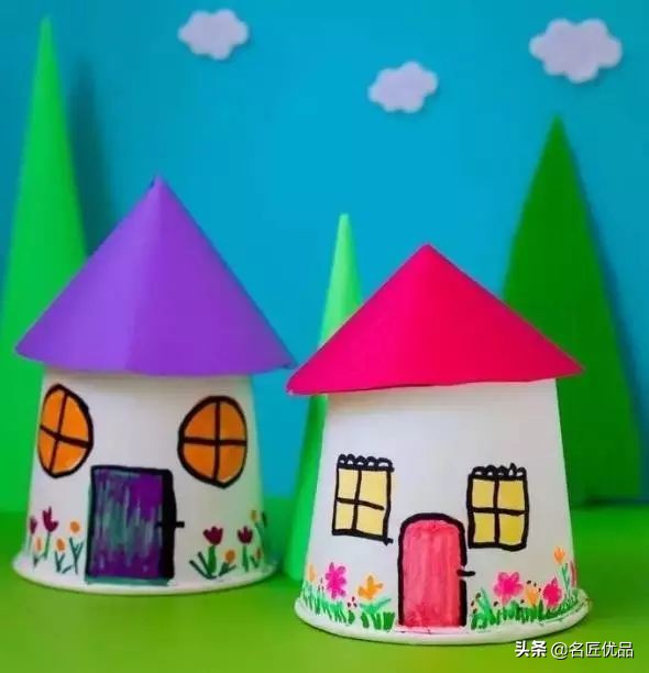 用两个纸杯手工制作纸杯娃娃,纸杯手工制作大全幼儿园手工