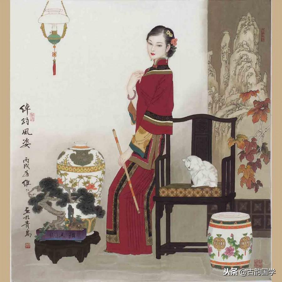 中国古典百美诗画（上）：一位佳丽一首古诗，可谓赏心悦目，收藏