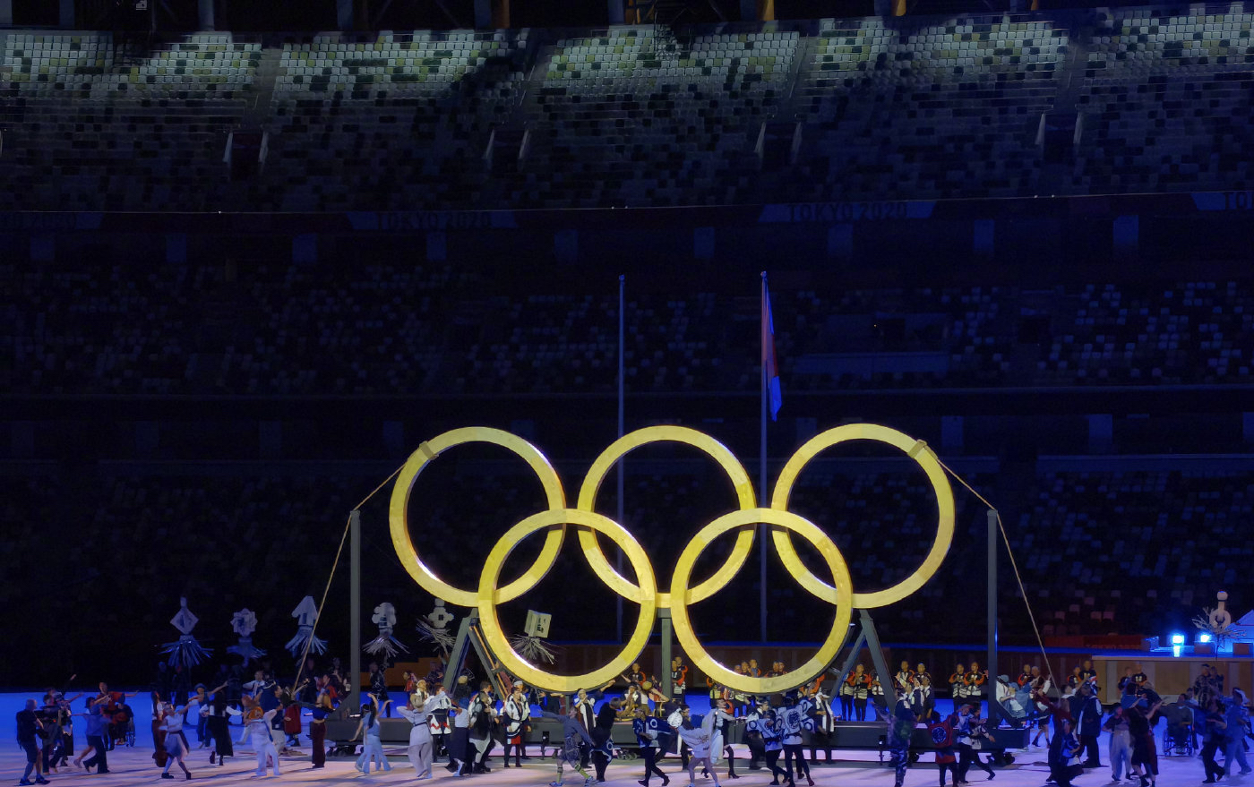 东京奥运会闭幕式上的五环真漂亮,2020年东京奥运会开幕式表演五环
