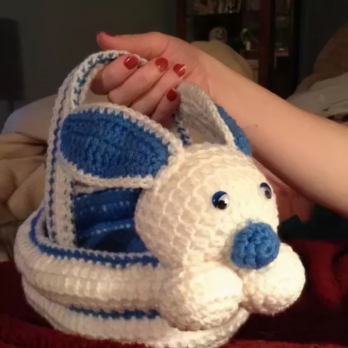 收纳盒子用布条线钩怎么钩视频,用三种毛线钩的收纳物