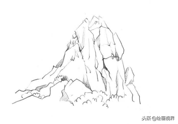 山的画法教程,学习画山的各种画法