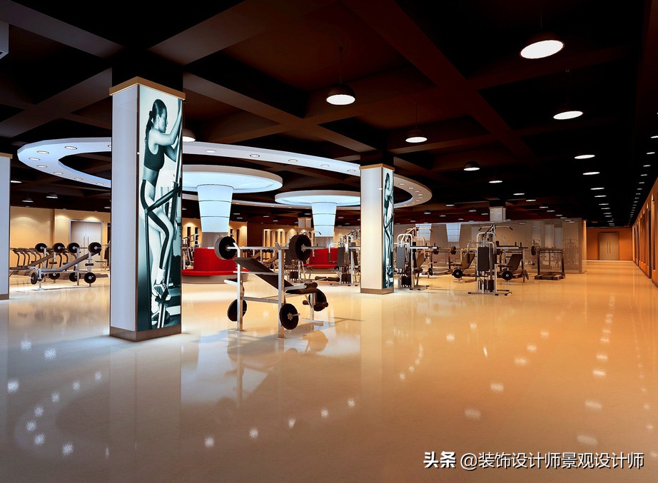 公司健身房设计效果图,书房健身房二合一设计效果图