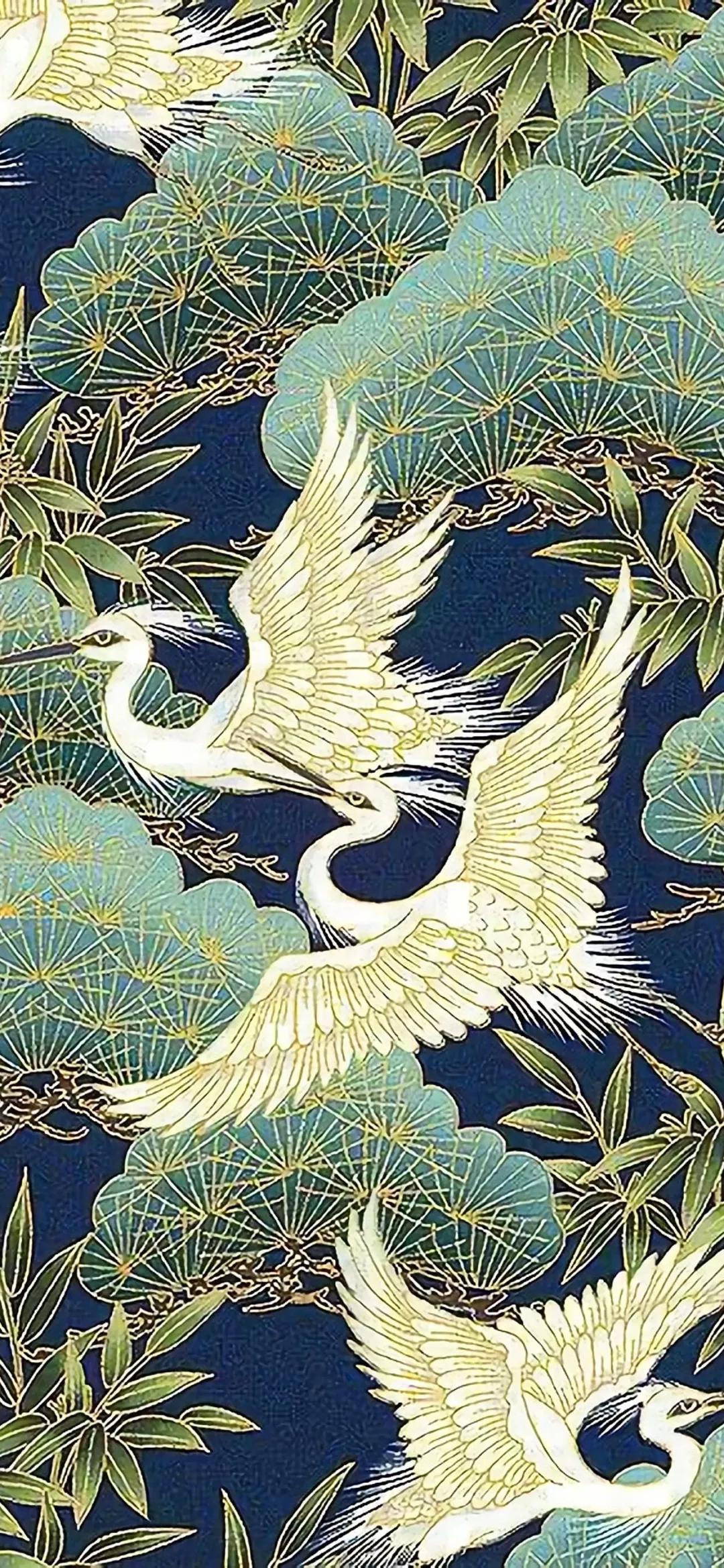 超高清古风仙鹤壁纸,仙鹤图案的中国风壁纸