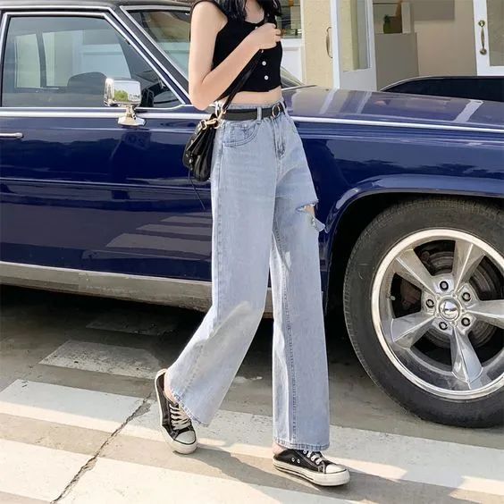 老爹裤的搭配才时髦,老爹裤让你显瘦又时髦