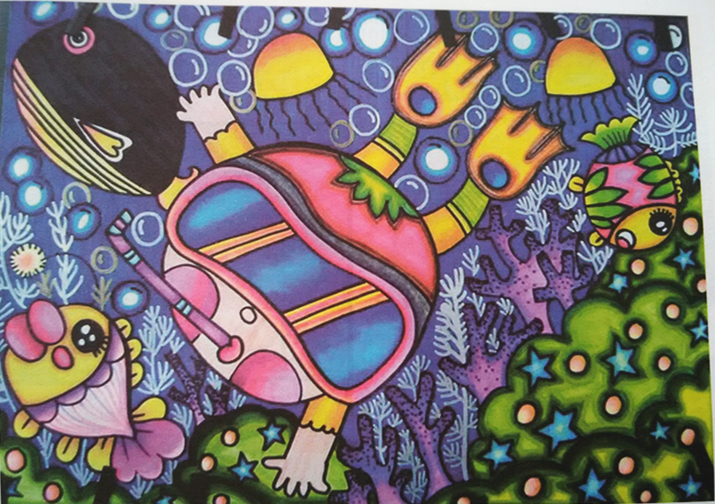 少女心爆棚的又简单的简笔画,安静女孩彩色简单简笔画图片