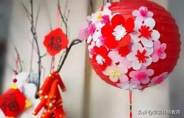 幼儿园元旦手工制作：鞭炮灯笼卡纸舞龙