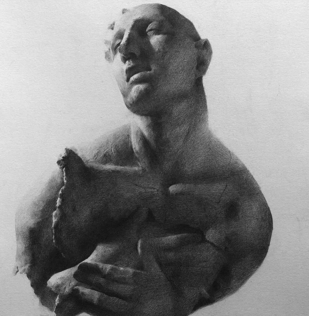 一眼惊艳的素描画,一眼望不到尽头的路素描画