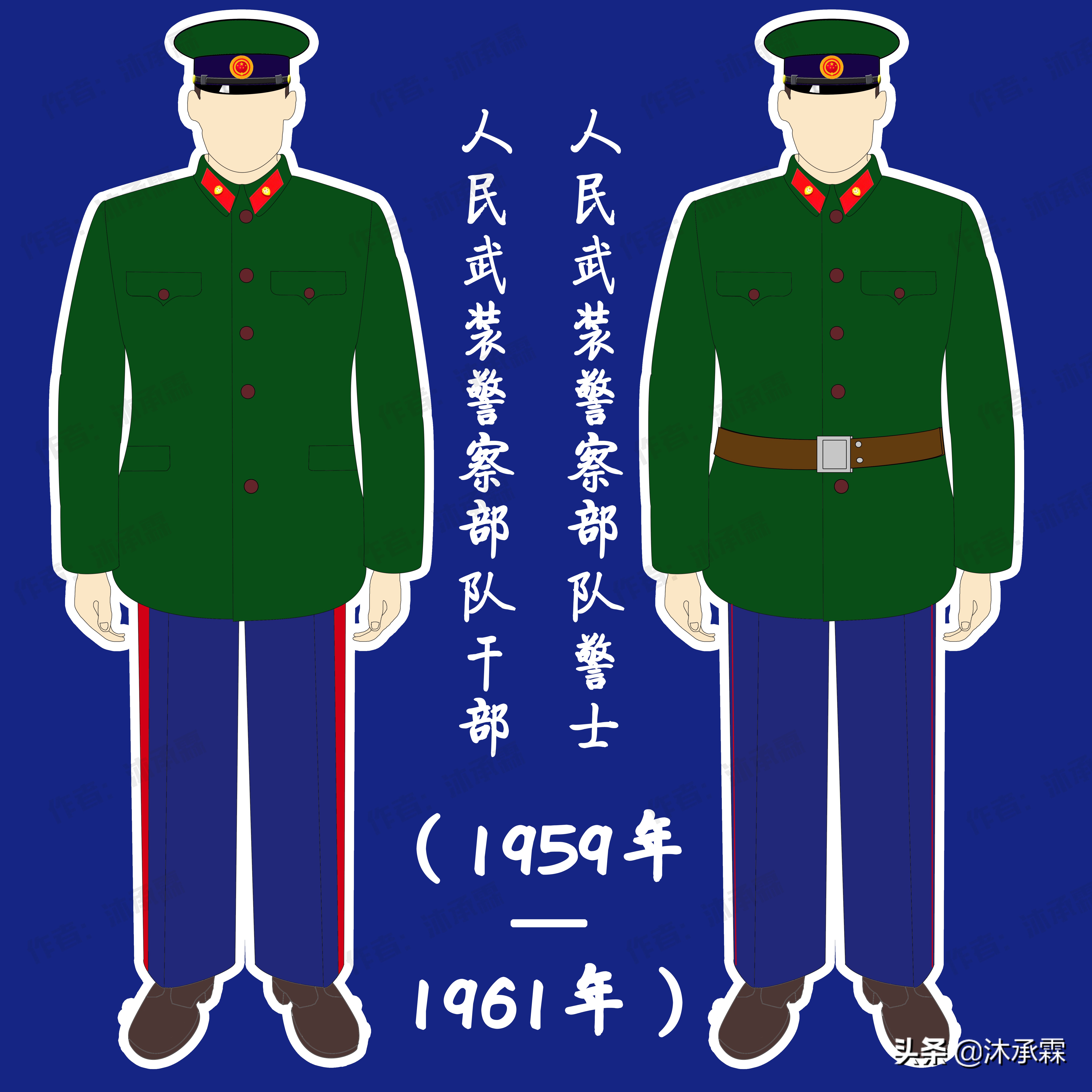 我国警察服装变迁图,中国人民武装警察部队军服变迁史