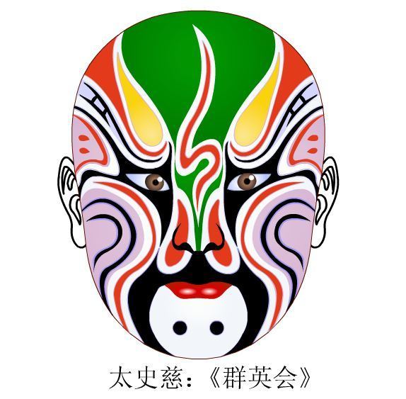 戏曲人物脸谱儿童画,自己创作的戏曲脸谱