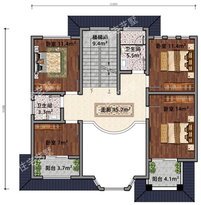 农村125平米二层别墅设计图,2024年农村二层别墅简约设计图