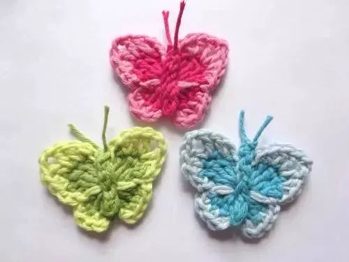 简单蝴蝶的钩织教程,钩针织蝴蝶教程简单易学
