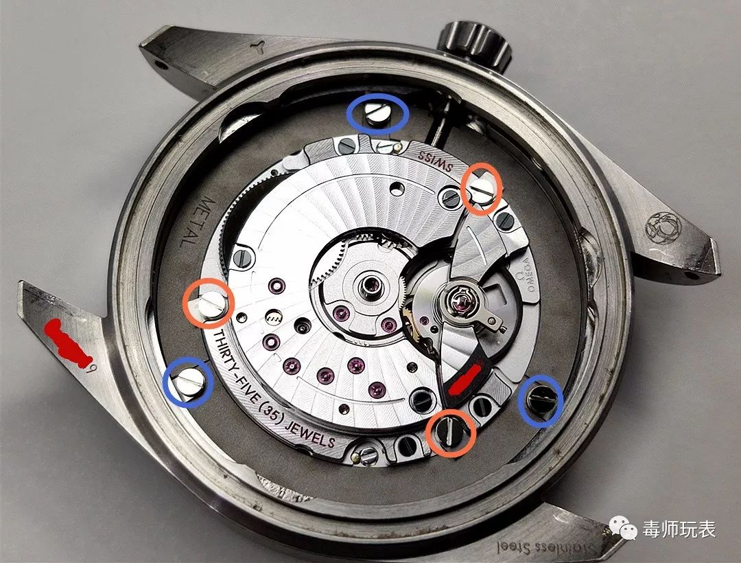 拆解欧米茄海马300机芯图,vs厂欧米茄海马300机芯