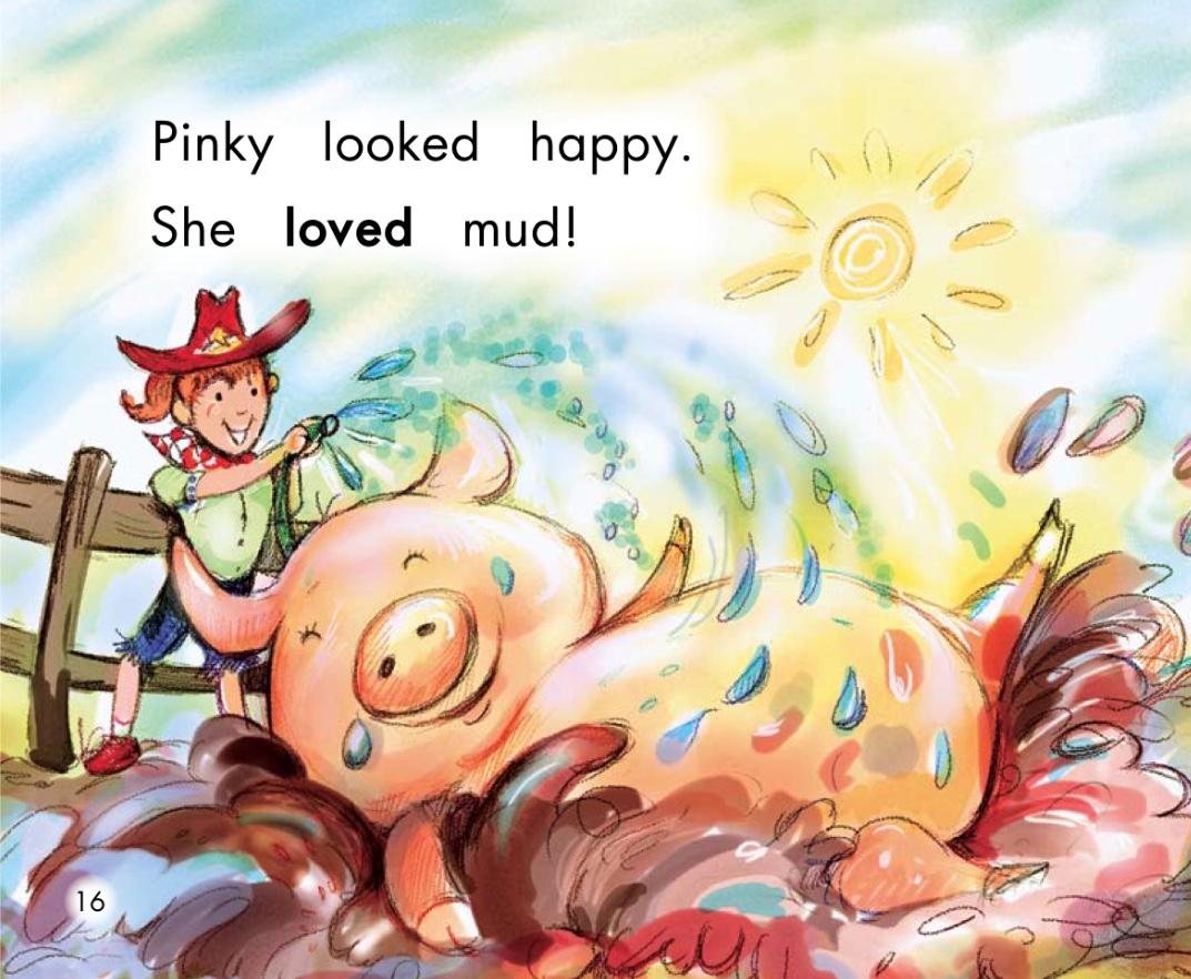 英语有声绘本阅读:爱洗泥巴浴的粉红猪《Pinkythepig》