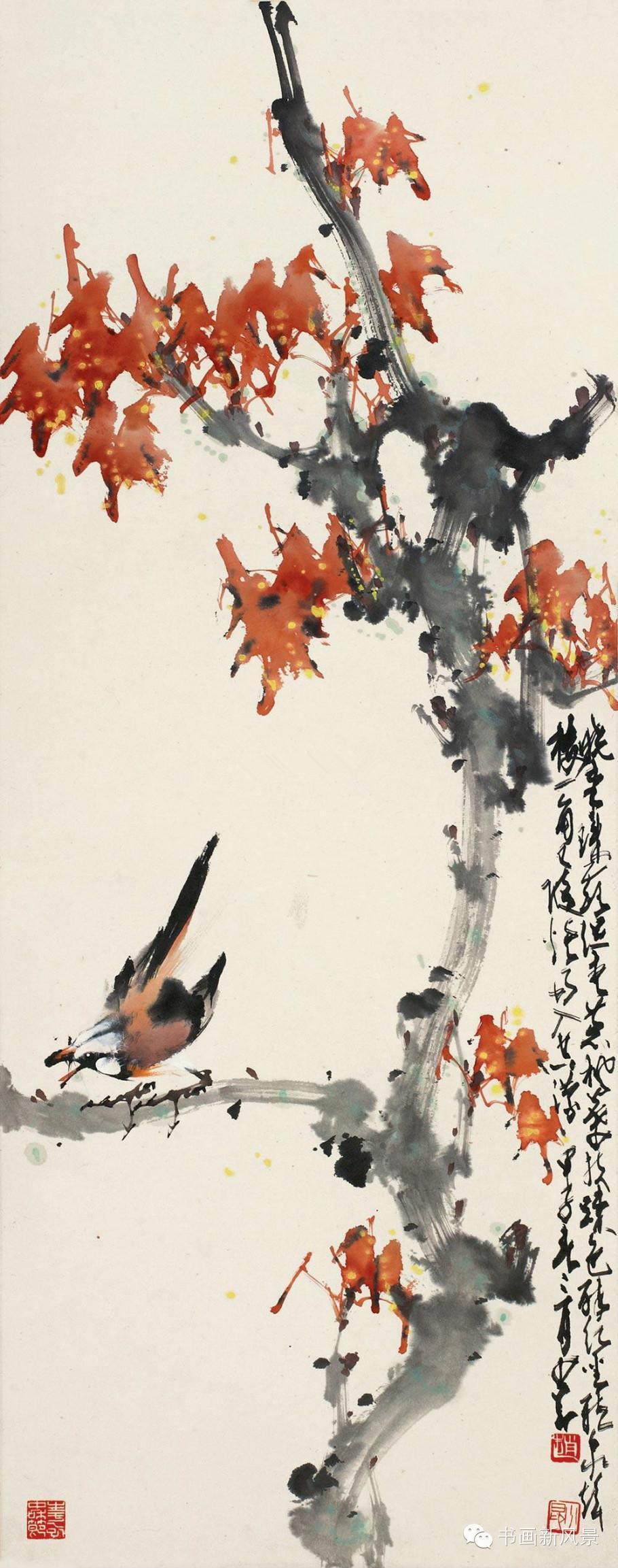 临岭南画派代表人物赵少昂笔意,赵少昂花鸟鱼虫作品