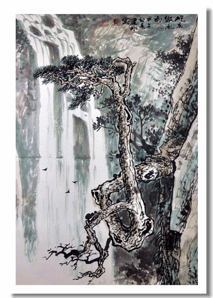 尹延水山水画作品,苏州市水墨山水画