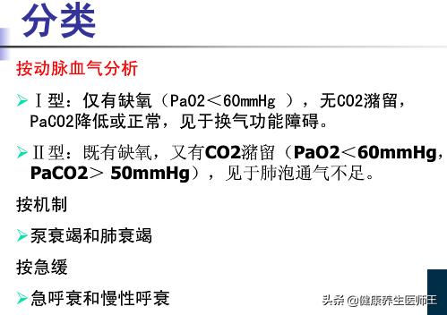 呼吸衰竭的分型有,呼吸衰竭的分型及标准