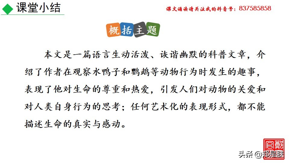 七上人教版第十七课动物笑谈课件,七上语文动物笑谈