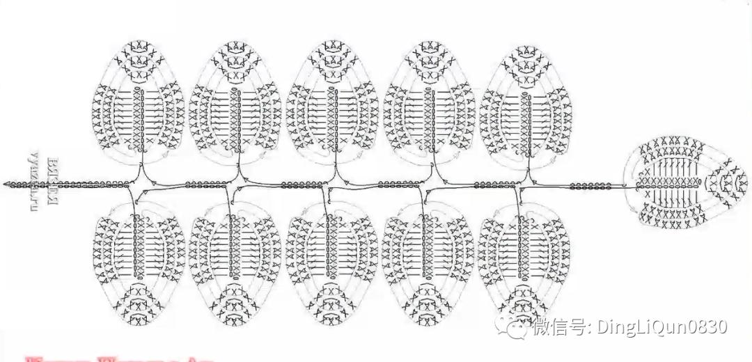 树叶钩针编织大全图解,树枝树叶的编织图解