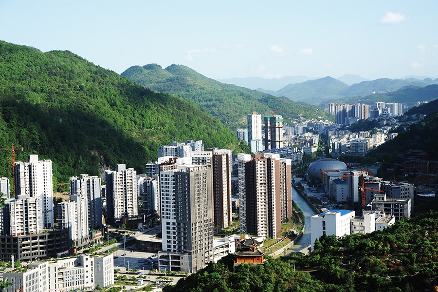 重庆酉阳土家族苗族自治县全貌,中国重庆市酉阳土家族苗族自治县