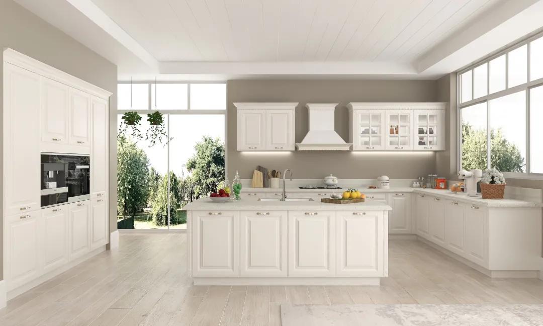 厨房直角吧台和推拉门一体效果图,厨房吧台极简设计效果图最新款