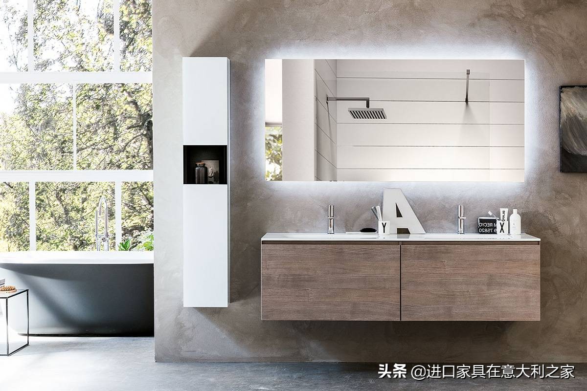 轻奢风浴室柜陶瓷高级感,原木风陶瓷一体浴室柜