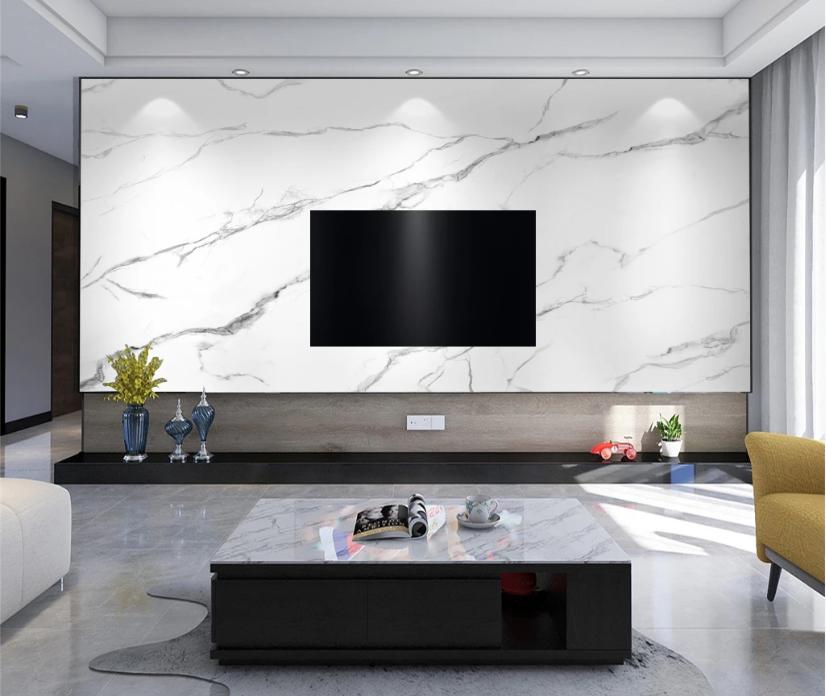 现代简约装修风格石材电视背景墙,石材瓷砖背景墙效果