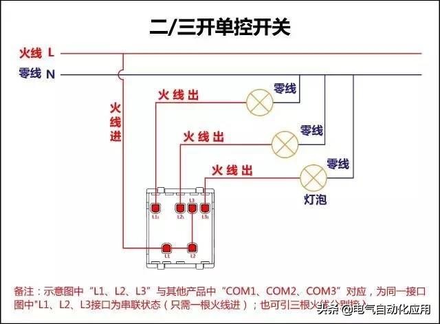 4个接线的点火开关接线视频,四开开关12个接线口怎么接线图解