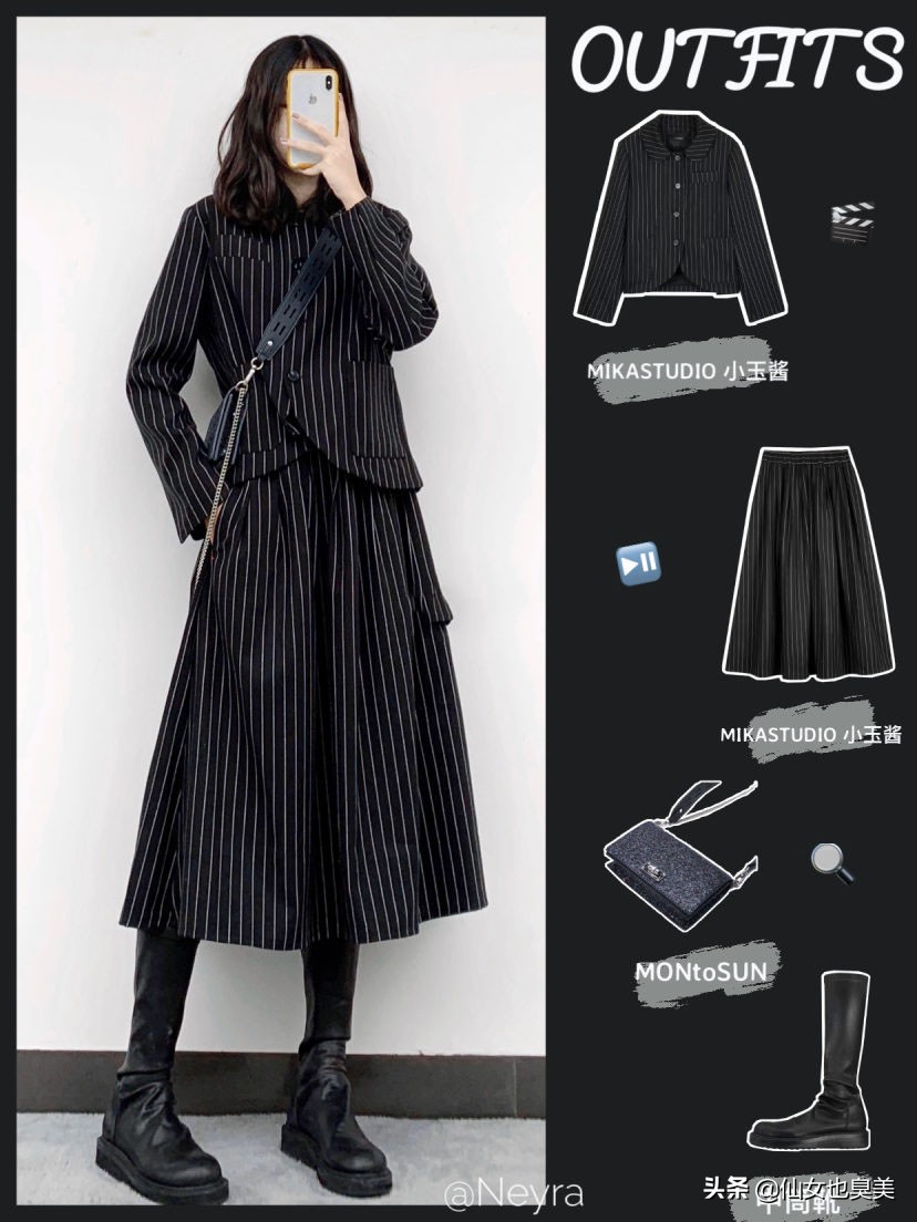 韩版时尚潮流女装穿搭冬季,韩国女装简约穿搭