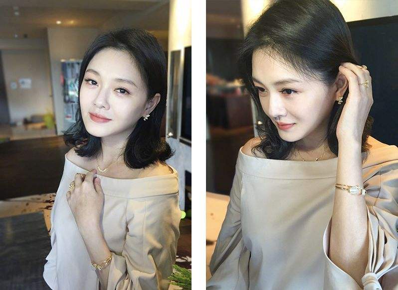 大s新发型女短发,大s偏分刘海纹理烫中短发