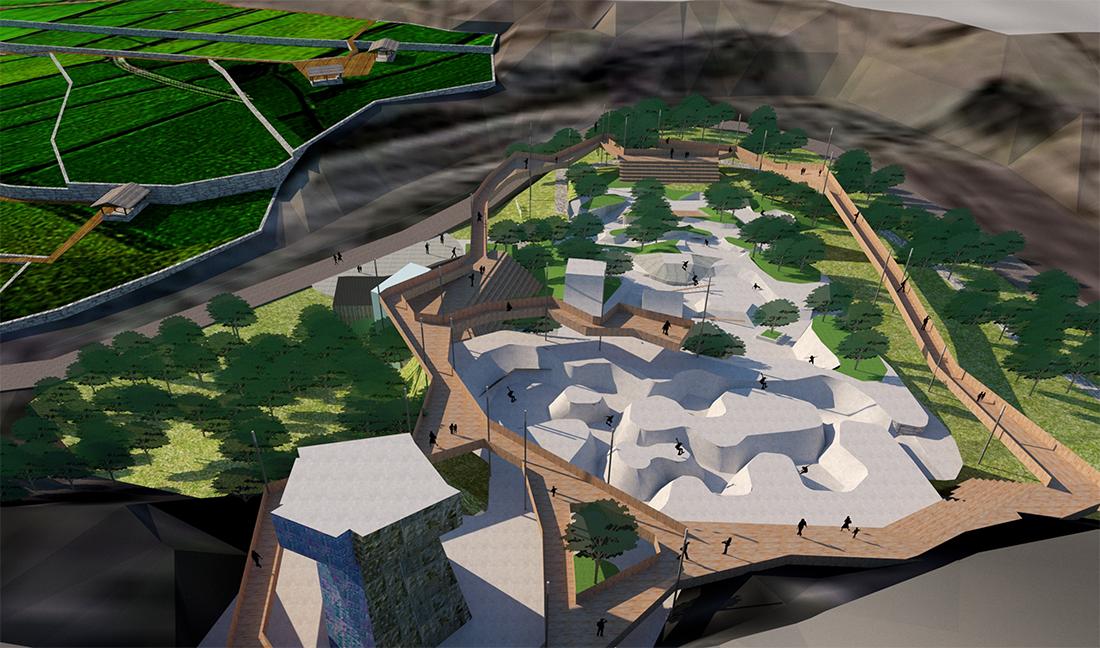 能滑滑板的公园,滑板主题公园设计