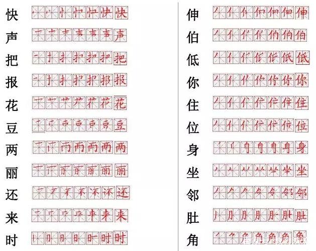 语文老师整理：560个小学常用汉字笔画笔顺表！小学阶段多练习