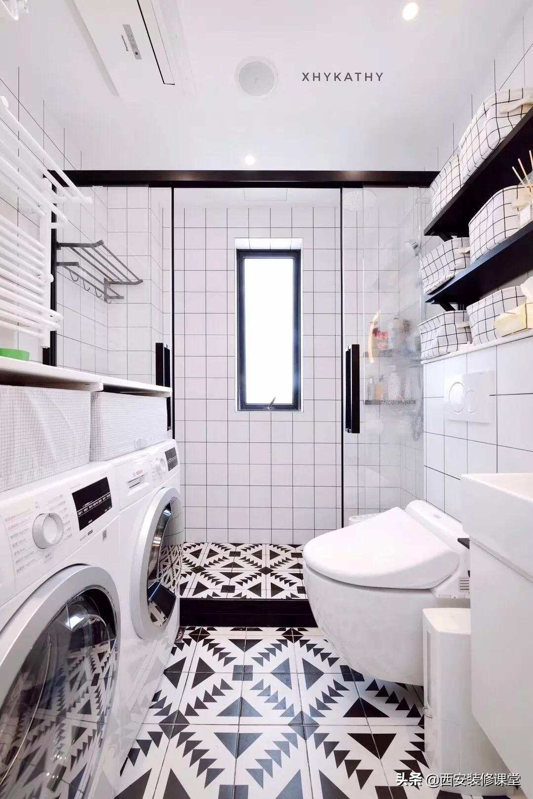 卫生间淋浴隔断用玻璃门还是浴帘,软装隔断卫生间淋浴区装修效果图