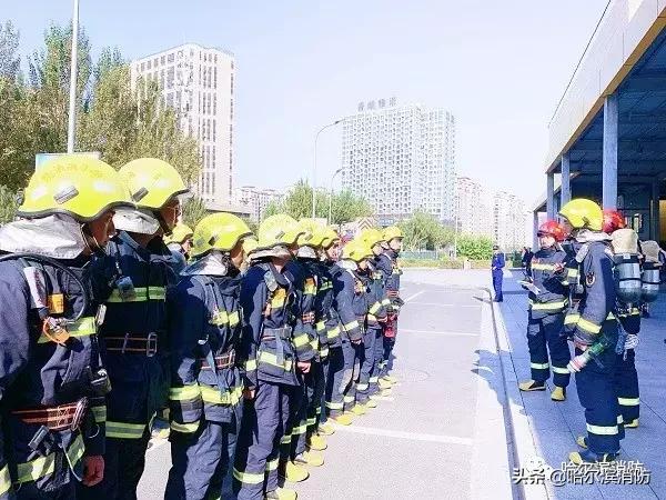 哈尔滨王府井消防演练,哈尔滨市消防支队强化训练
